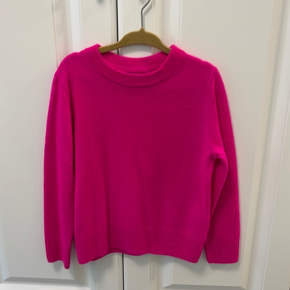 Girls 100% hot pink cashmere sweater